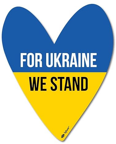 für Ukraine wir stehen Fensteraufkleber - für Menschen der Ukraine wir stehen Aufkleber Ukraine Flagge Sticker