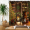 SDOTPMT 180x243cm Tenda da Doccia Buon Natale - Albero di Natale, Camino, Regalo, Bagno Annata, Prenotare Ripiano, Inverno Vacanza, Pino Foglia - Poliestere Con Ganci