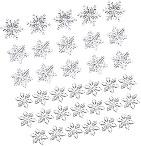 35st Acryl-Schneeflocke Schneeflocke Christbaumschmuck Weihnachtsbaum Eiszapfen Weihnachtsschneeflockengirlande Hängende Girlande Mit Schneeflocken Gerades Loch Zubehör