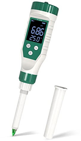 YIYEGO pH Messgerät mit Bluetooth, pH Wert Messgerät für Lebensmittel, Hochpräzises pH Meter mit 0,01 Auflösung, Hintergrundbeleuchtetem LCD-Display und ATC, pH Tester für Essen, Weicher Erde