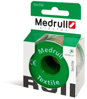 Medrull Fixierpflaster TEXTIL 5 m x 2,5 cm - Hypoallergenes Heftpflaster mit starker Klebkraft im Karton
