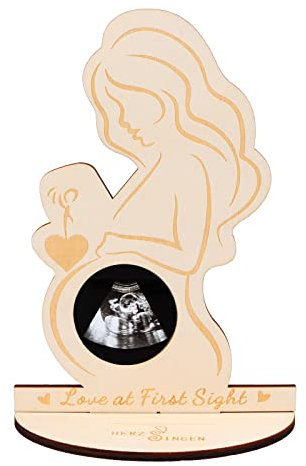 Jognee Schwangere Mama Bump Foto Ultraschall Sonogramm | Schwangere Bilderrahmen Holz Geschenkidee für Werdende | Frauen Geschenke Ideen Ultraschall Bild Frame | Mutter zu sein Sonogramm Rahmen