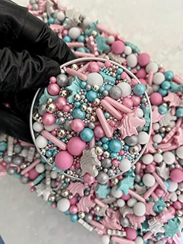 Unicorn Dream Cake Sprinkles Mix – 45g – Luxury Pastel Pink, Blue, Rose & Gold Sugar Pearls – Cupcake & Cake Decorations for Unicorn Birthday Parties – by YAYSPRINKLES