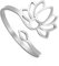 VASSAGO Verstellbare Lotusblumen-Ringe für Frauen, Om, Yoga, Blume, Versprechen, Ringe, Ausschnitt, einfarbig, Lotusblume, Ring, verstellbarer Lotusring