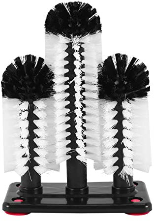 Hausdec Glass Washer 3 Brush Glass Washing Brushes With Suction Base Bar For Bar,Kitchens,Red Wine Glasses,Cup