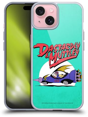 Head Case Designs Officially Licensed Wacky Races Automobile Classic Gel Case [Military Grade Protection] Compatible with Apple iPhone 15 and Compatible with MagSafe