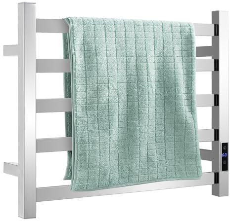 LIFEZEAL Scaldasalviette Elettrico Bagno, Termoarredo Elettrico Bagno, Termosifone Elettrico da Parete, con Timer 1-8 Ore, 30-60℃, 140W, Asciugatura Rapida, Scalda Salviette in Acciaio Inossidabile
