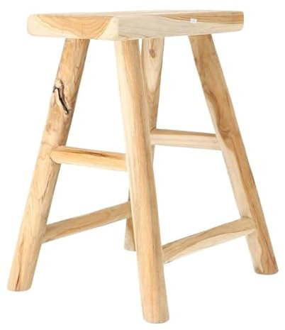 Jan Kurtz Hocker Milk, Teak Holz, Braun, ca. 50 x 40 x 36 cm