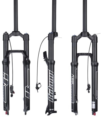 BOLANY 27.5/29inch MTB Air Fork 140mm Travel Bike Suspension Fork 34mm Stanchions Bike Front Fork with Damping Rebound Adjustment 28.6mm Threadless Steerer