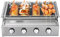 KEESUNG Gasbräter Gasgrill 4 Brenner, 4-Flammen Edelstahl Brenner mit Abnehmbarer Grill Profi Gastrobräter LPG Gastro BBQ Tischgrill für Camping Balkon Garten Picknick, 58x40x20 CM