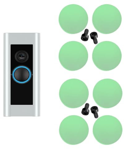 Türklingelknopf-Ersatz, 8 Stück Fluoreszierend Grün Verdrahtete Türklingelabdeckung mit 4 Schrauben, Reparatur Rissiger Video-Türklingelknöpfe, Ring-Türklingel-Ersatzteile, Kompatibel mit Doorbell Pro
