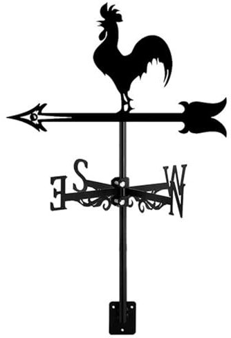 VNGBFGDFVN Girouette à Fixer sur Le Toit en Forme d'animal en Forme de Coq Girouette décorative en Fer 13 x 22 Pouces Indicateur de Direction du Vent pour Cour, Jardin, Ferme, Coq