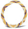 Yvelise Bracelet femme Népalais en perles - Fait main au Népal - Authentique - Violet blanc et or