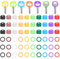 Lot de 60 capuchons de marquage de clés en plastique multicolore - Rectangulaires - Ronds - Marquage de clé - 10 couleurs
