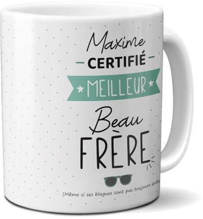 DECOHO - mugs et tasses à café : Mug personnalisable en céramique - Meilleur Beau Frère - 33 cl, Céramique - Imprimé en France - Blanc
