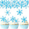 ENLACE Frozen Tortendeko Weihnachten Essbar,50 Stück Esspapier Schneeflocken Tortendeko,Snowflake 2 Farben Frozen Kuchen Deko Geburtstag,Schneeflocken Cupcake Topper,Schneeflocken Muffin Deko
