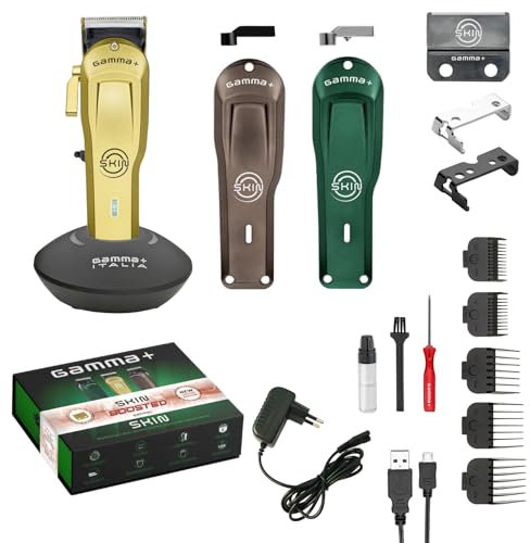GAMMA+ Skin Bulk Balding Limited Edition Professional Herrenhaarschneider mit Gamma+ Boosted Rotationsmotor, verstellbare Klinge 45 mm, Zero-Gap, 2 Stunden kabellose Laufzeit, 3 Abdeckungen, 5 Kämme