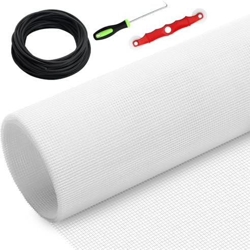 Mosquitera Para Ventana,DIY 250x120 cm,Material Duradero De Fibra De Vidrio,Ideal Para Balcones, Salones, Terrazas,Ventanas De Tejado Y Puertas Correderas,Protege Contra Insectos
