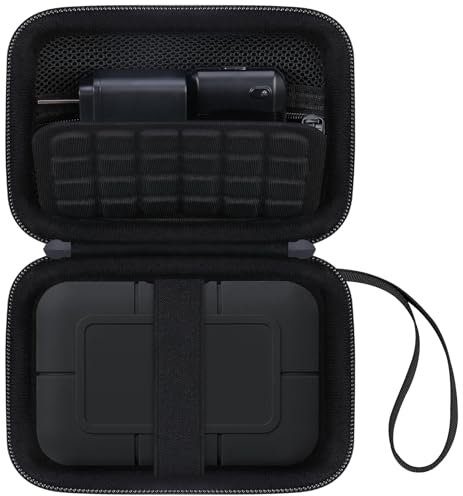 Canboc Carrying Case for LaCie Rugged SSD Pro5 2TB 4TB External Solid State Drive, Zipper Mesh Pocket fit Cable, Black (Case Only)