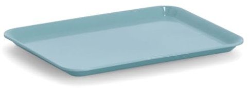 Serviertablett aus kratzfestem Kunststoff, türkis, 24 x 18 cm
