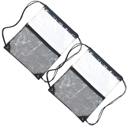 Veemoon -Pack Schwimmtaschen mit Kordelzug Transparente PVC Beutel für Sport und Gym Vielseitig Nutzbar 2 Stück für Schwimmen und Reisen