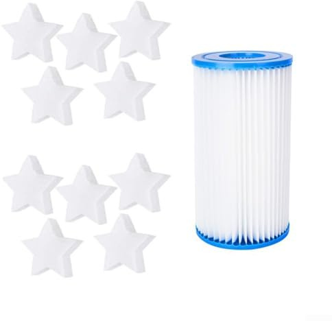 Poolfilter und Schaumabsorber-Set, wiederverwendbar, Typ A/C, mit 10 ölabsorbierenden Schwämmen für oberirdische Pool-Spa-Wartung, einfache Installation (A)