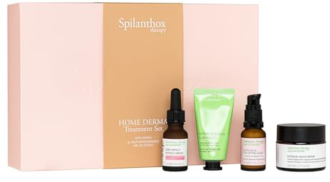 Spilanthox therapy – HOME DERMA Treatment Set – Mandelic Acid Facial (30ml), Retinol Serum (15ml), Eye Fluid (15ml) & Night Repair (50ml) – Anti-Aging Gesichtspflege - Set mit Spilanthol & Hyaluron