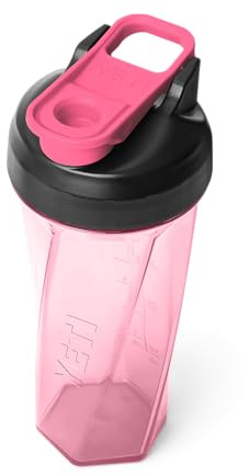 YETI Yonder 27 oz (737 ml) Leakproof Protein Shaker Bottle, Tropical Pink | 100% Leakproof Shaker Cup with Whisk-Free Helimix Technology, Quick-Access Cap & Measurement Marks - Dishwasher Safe
