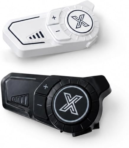 F20PRO intercom moto duo pour 2 casques, 1200M Communication, Bluetooth 6,1 | Partage de Musique/Navigation, ENC CVC DSP Réduction de Bruit, IP67, Éclairage RGB, Batterie 1000mAh 45h, Lot de 2 Noir&Blanc