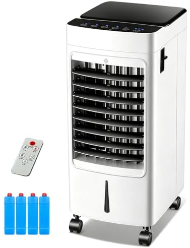 Ventilador Aire Frio con Doble Depósito de Agua y Temporizador de 7 Horas