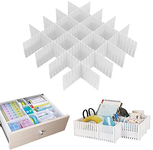 Onerbuy 8 pcs Réglable Grille Tiroir Diviseurs DIY Plastique Placard Séparateur Rangement Organisateur Conteneur pour Sous-Vêtements Chaussettes Ceinture Fournitures de Bureau
