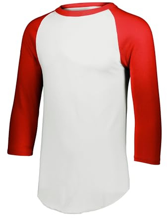 Augusta Sportswear Mens Baseball Jersey - Crew Neck, 3/4 Sleeve, Soft Cotton Blend for Practice and Game Day Wear JH