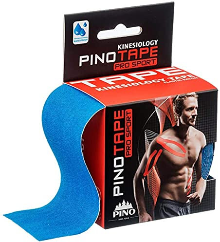 Pino Sport - kinesiologisches Tape 5 cm x 5 m- besonders hautverträglich (Blau (2er Set))