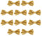 DonDon Lot de 10 Noeud papillon pour homme 12 x 6 cm avec crochet déjà lié et réglable, Or, Taille unique