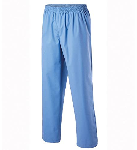 EXNER Medizinische OP-Schlupfhose, Pflege-Hose, Arbeitshose, Unisex für Herren und Damen in Medizin, Krankenpflege, Altenpflege, SPA, Wellnes, Kosmetik, Farbe Light Blue, Größe 4XL