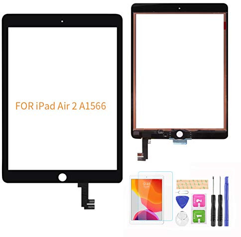 Compatibile con iPad Air 2st Touch Screen Digitizer Glass di ricambio per IPad Air 2st A1566 A1567 Touch Display Panel Kit di riparazione con vetro temperato strumenti LCD non incluso