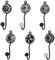 Knober Indigo Keramikhaken Wandhaken Garderobenhaken Kleiderhaken (04. Mix-Set Schwarz-Weiß 6 Stück)