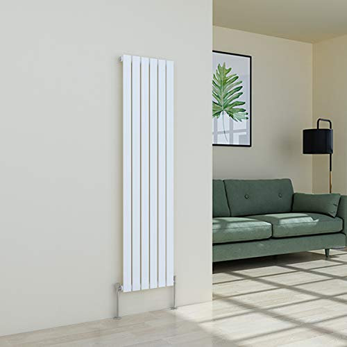 Warmehaus Vertical Designer Radiator Flat Panel Modern Heating Single White Radiator 1600 x 410mm