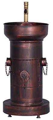 TMPTY Piédestal Lavabo avec Robinet, Bouche D'incendie Style Rétro Américain Iron Art Évier sur Pied Packs WC (Couleur : Red Copper)