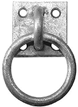 The Home Fusion Company Galvanised Steel Ring On Plate 50x50mm Plate 8mm Gauge Ring Rust Proof Security
