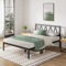 Novilla Metallbett 160x200 cm mit Lattenrost Metallrahmenbett Bettgestell mit Kopfteil-Design Ehebett Gästebett Schwarz