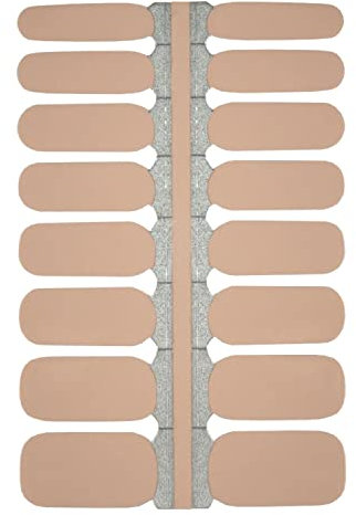 MY NAILS Nagelfolien Beige Einfarbig I 16 ultra-dünne Nagellack-Streifen Beige I Selbstklebende Premium Nail Art Wraps I Hält auf Natur- sowie lackierten, Acryl-, Gel- & Shellac-Nägeln
