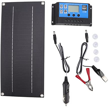 Kit de panneau solaire, 600W 18V 11.8x5.7in 15oz Chargeur solaire en silicium monocristallin, kit de chargeur de panneau solaire avec contrôleur de chargeur 100A pour centrale électrique de générateur