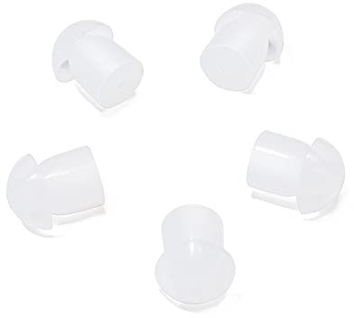 HYSHIKRA Ersatz Weichgummi Pilzkopfhörer Ohrstöpsel Kompatibel für Motorola Baofeng Kenwood Yaesu Sprechfunkgerät Covert Acoustic Air Tube Ohrhörer Headset (5 Stück, White)