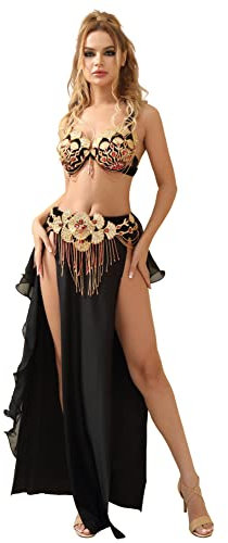 ROYAL SMEELA Bauchtanz kostüm Damen Bauchtanz BH und gürtel Bauchtanz Kleidung Profi Bauchtanz Set Bauchtänzerin Kostüme Bauch tanzen Kostuem Fuer Frauen Bauchtanz Outfit Bauchtanz-BH-Gürtel Anzug