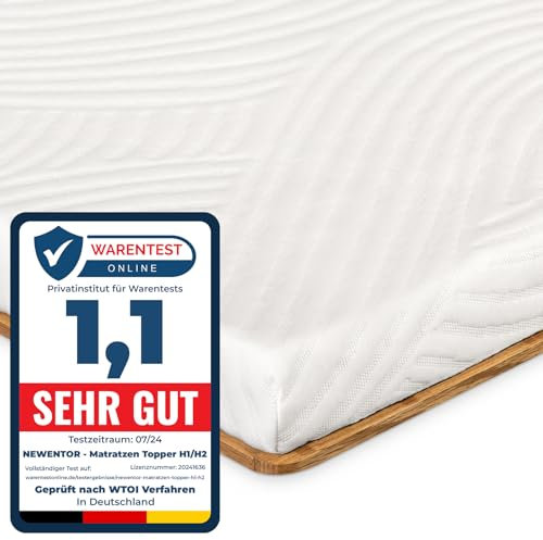 Newentor® Matratzen Topper 100x200cm H2, Matratzentopper 100x200 Schlafsofa Bett, Mattress Topper 100x200 Boxspringbett Öko-Tex Zertifiziert Bezug Kaltschaum 5CM Höhe