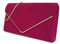 fi9 Borsa da donna, tinta unita, in pelle scamosciata, accessorio da sposa, ballo di fine anno, matrimonio, sera, festa, borsetta, borsetta, Colore: rosa., m