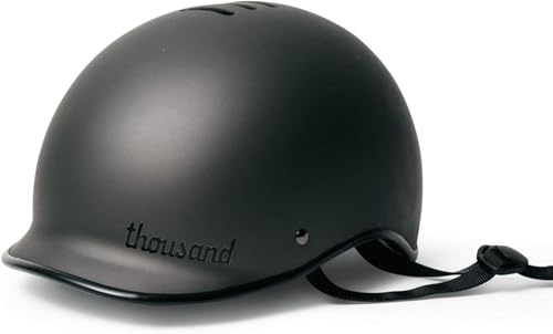 Thousand Casco bicicleta adulto Heritage – Casco mtb uomo ventilato con sistema antifurto PopLock – Ideale per bicicletta urbana, skate o pattini per uomini e donne – Heritage 2.0 Stealth Black, M