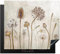 KitchenYeah© Herdabdeckplatte Einteilig Ceranfeld Abdeckplatte für Induktionsschutz Ceranfeldabdeckung Vinyl Herdabdeckplatten Blumen - Aquarell - Braun - Vintage - Pflanzen - 59x51 cm