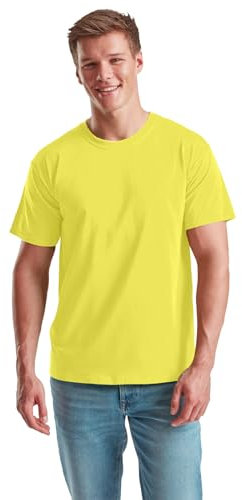 NetSetUK Men's Value Weight Short Sleeve T-Shirt Plain Crew Neck 100% Cotton Summer T Shirts for Men UK Size (S to XXL) Yellow